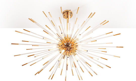 Evasion Adjustable Pendant Light Gold 100x100cm
