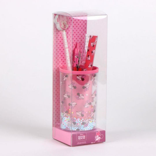 Minnie Stationery Set Pencil Holder + 3 Pieces