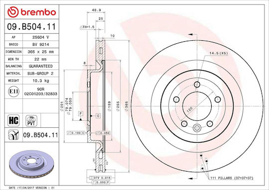 Brembo Brake Disc 09.b504.11