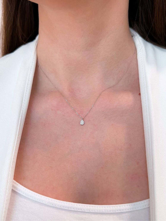 Sorelly с дизайн Сълза от Бяло злато 14K