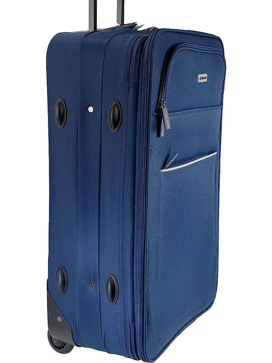Diplomat Large The Travel Collection Μεγάλη Βαλίτσα Ταξιδίου Υφασμάτινη Μπλε με 4 Ρόδες Ύψους 74εκ.