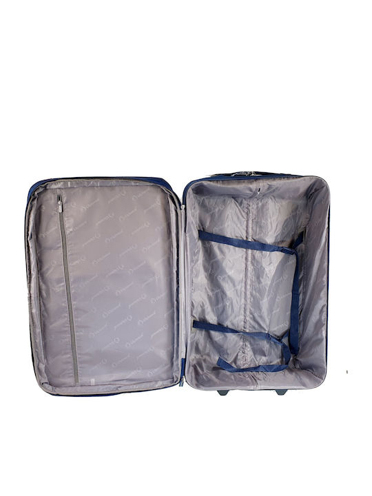 Diplomat Large The Travel Collection Μεγάλη Βαλίτσα Ταξιδίου Υφασμάτινη Μπλε με 4 Ρόδες Ύψους 74εκ.
