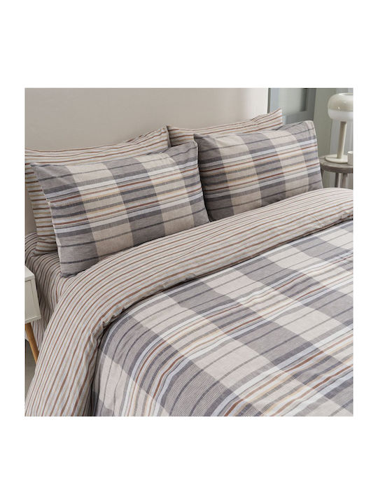 Vesta Home Bristol-1 Σετ Σεντόνια Υπέρδιπλα με Λάστιχο 160x200+35εκ. Γκρι (4τμχ)