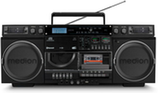 Medion Tragbares Radio-CD-Spieler mit Radio USB Bluetooth Schwarzes