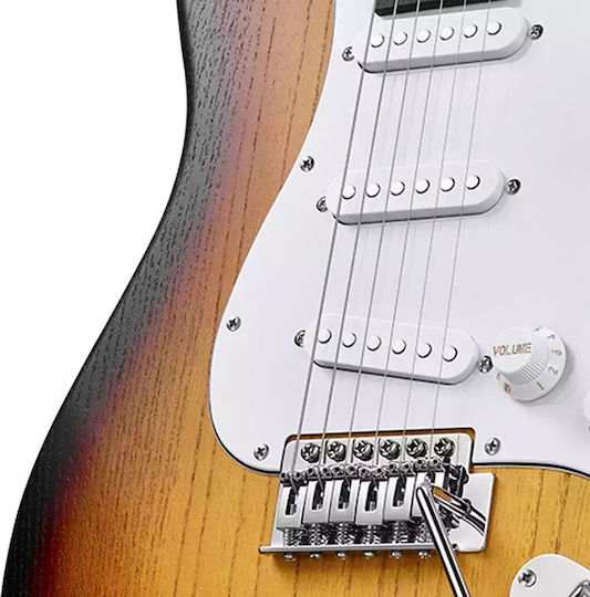 Donner Set Chitară Electrică Stratocaster Neagră cu Husă