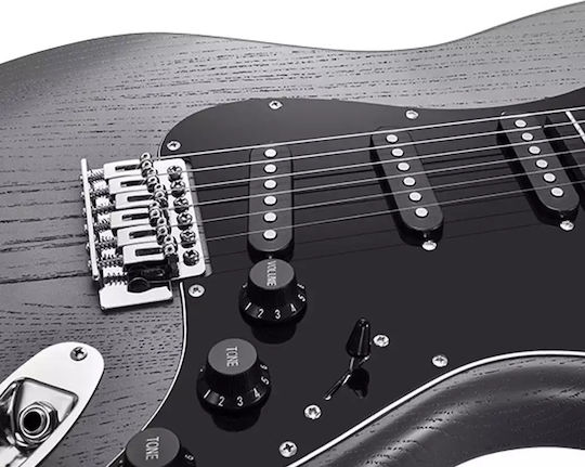 Donner Set Electric Guitar Stratocaster Black with Case