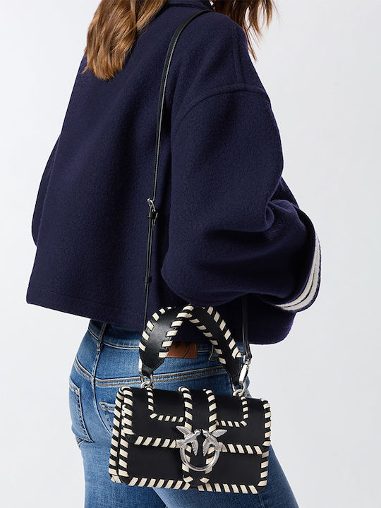 Mini Love One Leather Women's Shoulder Bag Black