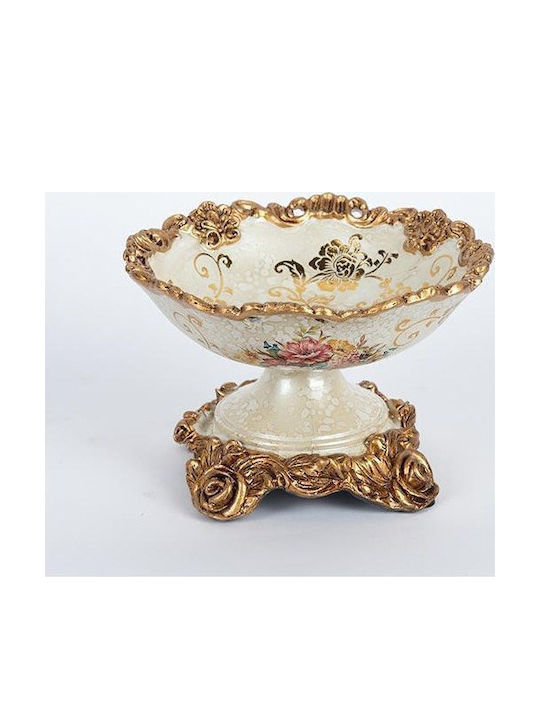 Eurolamp Dekorative Schüssel Porzellan Sockel Gold 18x18x12cm 1Stück