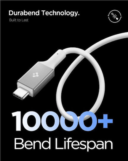 Spigen USB 4 Video Cable USB-C Male - USB-C 240W PD White 1.2m