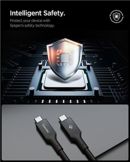 Spigen USB 2.0 Kabel USB-C männlich - USB-C 100W PD Schwarz 1,2m