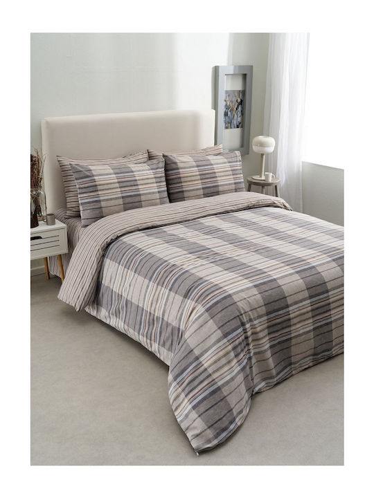 Vesta Home Bristol Σετ Σεντόνια Μονά με Λάστιχο 100x235+35εκ. Grey (3τμχ)