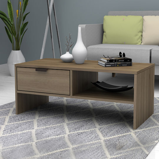 Megapap Rechteckiger Zentraler Kaffeetisch Galaxy Holz Nussbaum M100xL50xH42cm