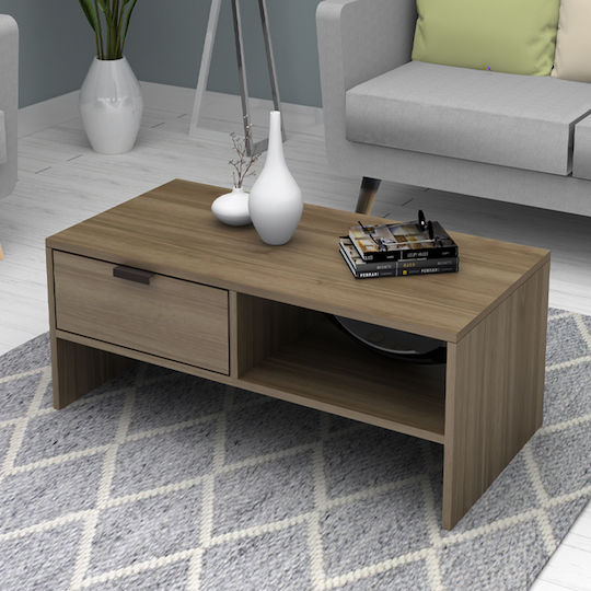 Megapap Rechteckiger Zentraler Kaffeetisch Galaxy Holz Nussbaum M100xL50xH42cm