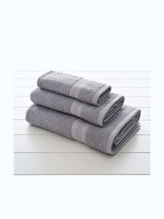 Vesta Home Bath Towel Set 3 pcs Zeta 1 Gray Weight 480gsm