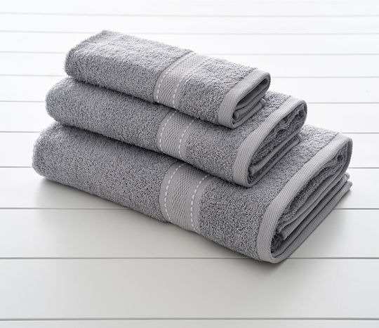 Vesta Home Bath Towel Set 3 pcs Zeta 1 Gray Weight 480gsm