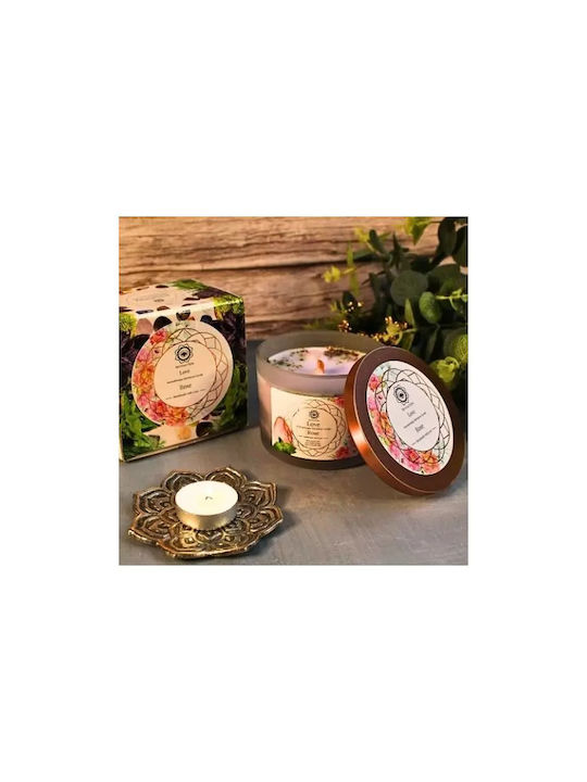 Green Tree Candle Company Aromatic Soy Candle in Jar with Rose Perfume 256g