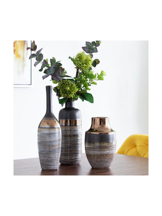 Artekko Evlub Dekorative Keramikvase Braun Bronze 13,5x13,5x48 cm