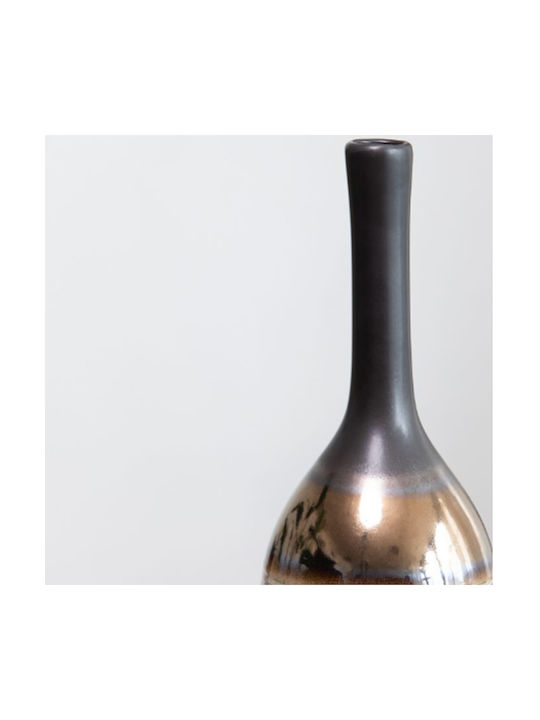 Artekko Evlub Dekorative Keramikvase Braun Bronze 13,5x13,5x48 cm