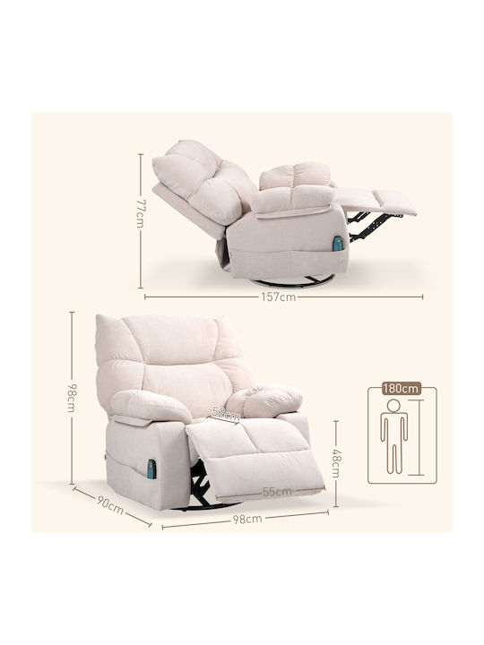 Relaxsessel Friseurwaschbecken Drehbar Beige 98x90x98cm