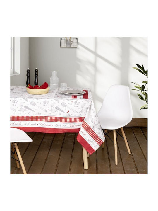 Nima Τραπεζομάντηλο Βαμβακερό Supper Γκρι, Κόκκινο 140x140εκ.