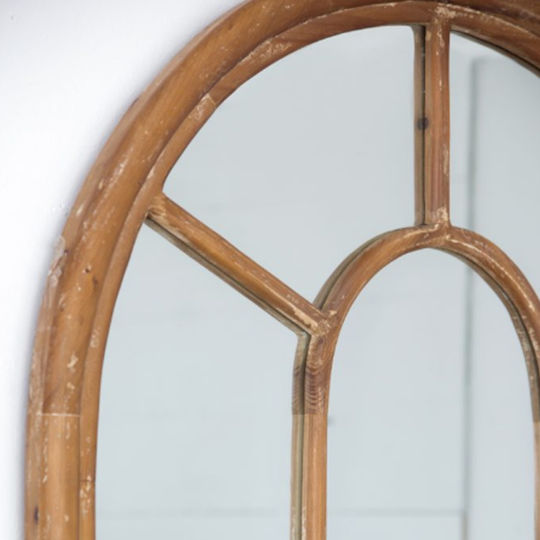 Artekko Arch Wall Mirror Full Length with Brown Wooden Frame 137.9x86.4cm 1pcs