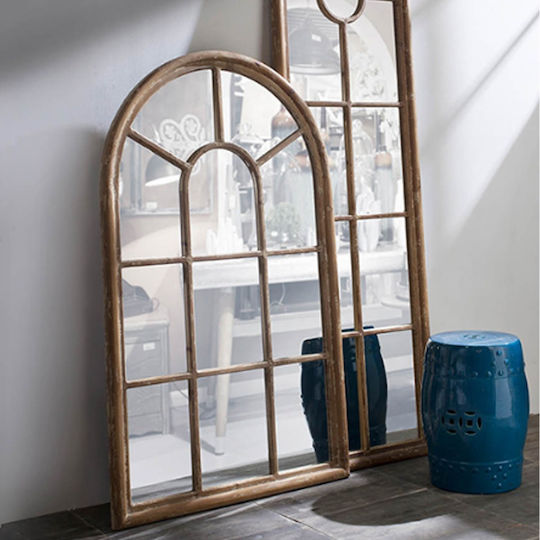 Artekko Arch Wall Mirror Full Length with Brown Wooden Frame 137.9x86.4cm 1pcs