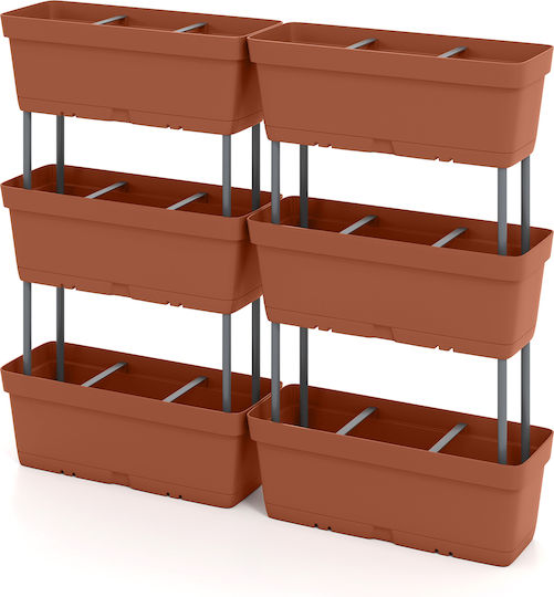 Costway Pflanzentöpfe Braun 6 Stück
