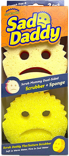 Scrub Daddy Scrub Mommy +daddy Σετ Σφουγγάρια Πιάτων Ροζ 2τμχ