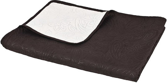 vidaXL Coverlet Single from Polyester Cream Brown 170x210cm