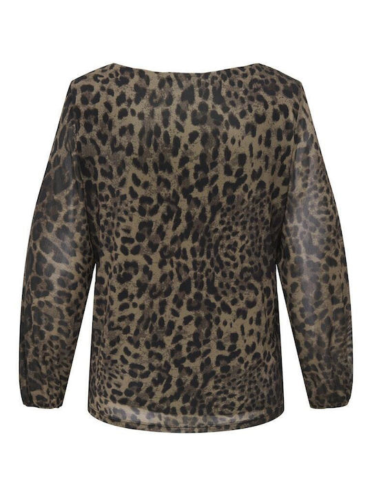 Women's Blouse Long Sleeve Animal Print Leopard