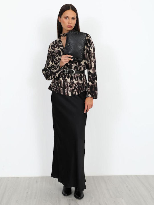 Γυναικεία Μπλούζα Animal Print Μαύρη