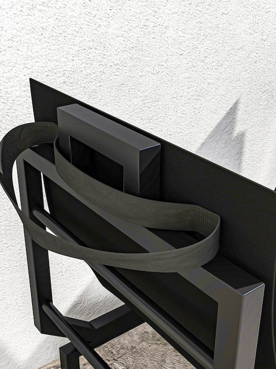 Outsunny Metallic Shelf Wood Storage 53x33x43cm Black