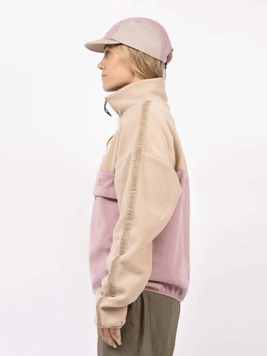 Bluza Damă Fleece De Iarnă Cu Fermoar Bej A00339141