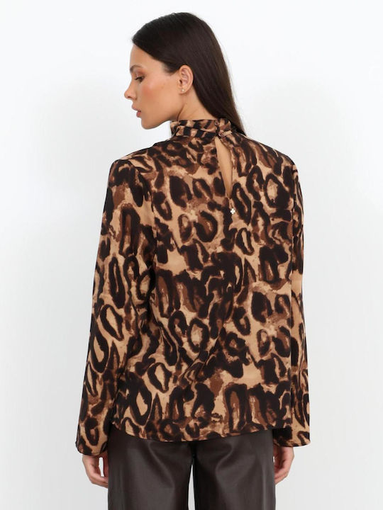 Γυναικεία Μπλούζα Animal Print Καφέ