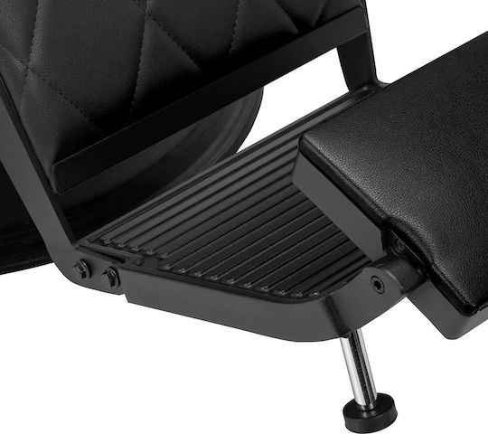 Barber Equipment Καρέκλα Κουρείου Μαύρη με Ρυθμιζόμενο Ύψος και Υδραυλική Ανύψωση