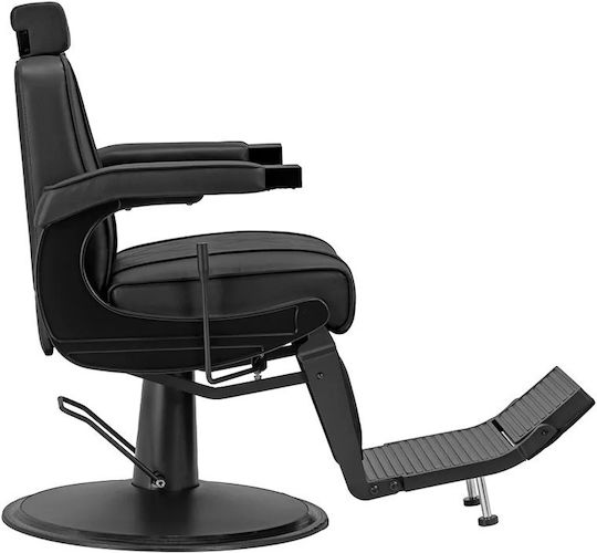 Barber Equipment Καρέκλα Κουρείου Μαύρη με Ρυθμιζόμενο Ύψος και Υδραυλική Ανύψωση