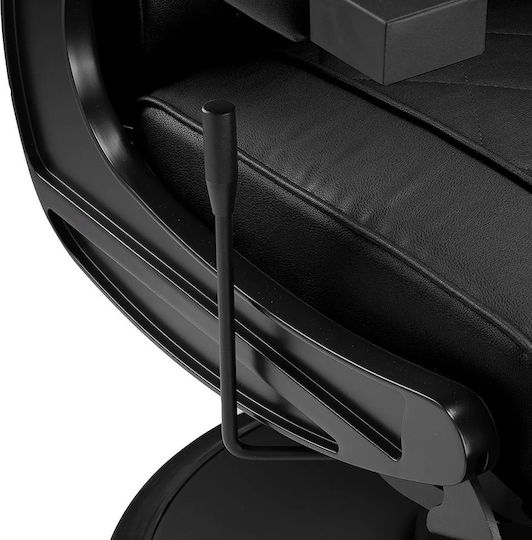 Barber Equipment Καρέκλα Κουρείου Μαύρη με Ρυθμιζόμενο Ύψος και Υδραυλική Ανύψωση
