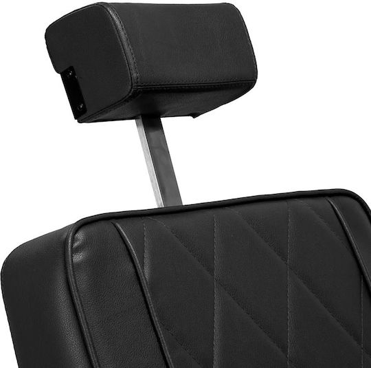 Barber Equipment Καρέκλα Κουρείου Μαύρη με Ρυθμιζόμενο Ύψος και Υδραυλική Ανύψωση