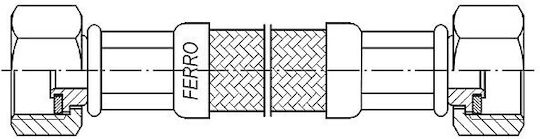 Flexible Connection Hose Ferro Flexible Connection Braided Stainless Steel Nut-Nut 1/2" 80cm Pws7