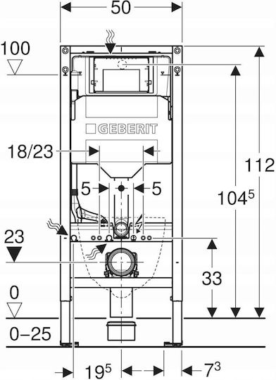 111.320.00.6 Geberit Duofix Елемент За Монтаж На Тоалетна Sigma 12см H112