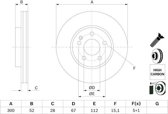 Bosch Bremsscheibe 0 986 479 D57