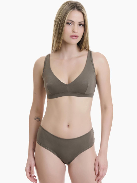Bamboo Femeie Slip cu Dantelă Verde