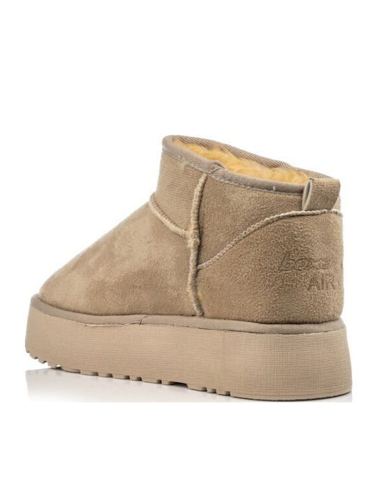 Leder Stiefeletten Damen Beige