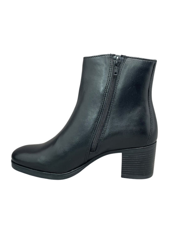 Leder Stiefeletten Damen Schwarz