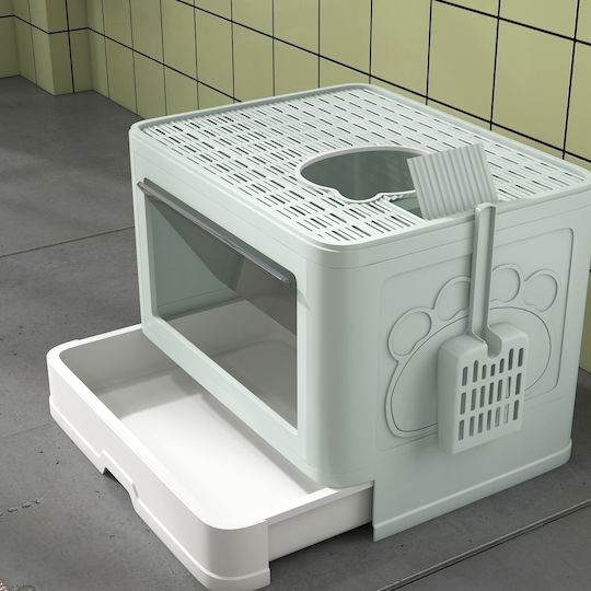 Pawhut Cat Toilet Closed Green