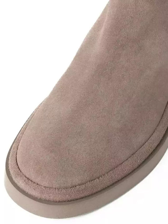 Wildleder Stiefeletten Damen Braun