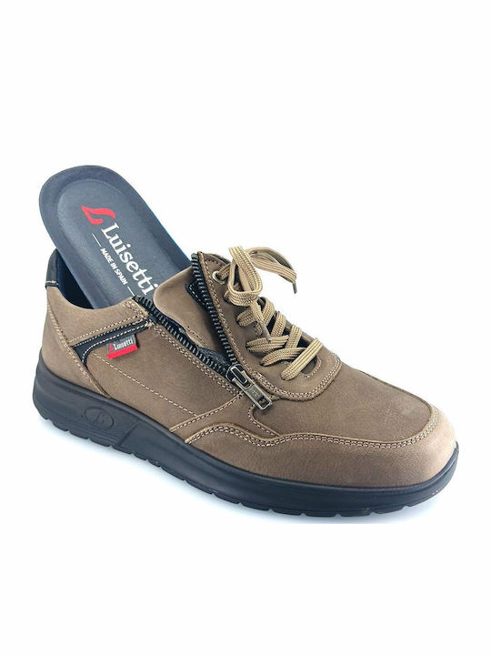 Herren Sneakers Taupe Δέρμα