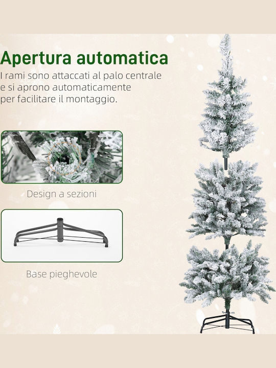 Christmas Tree Slim Snowy 180cm with 479 Branches and with LED Lighting