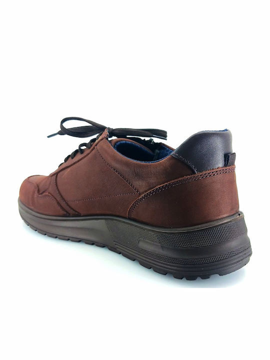 Ανδρικά Sneakers Καφέ Δέρμα