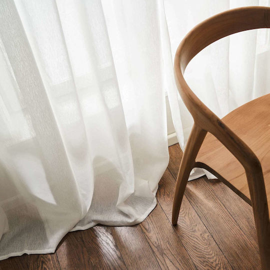 Gofis Home Κουρτίνα με Τρέσα Maisy 507 Λευκή 140x295εκ.